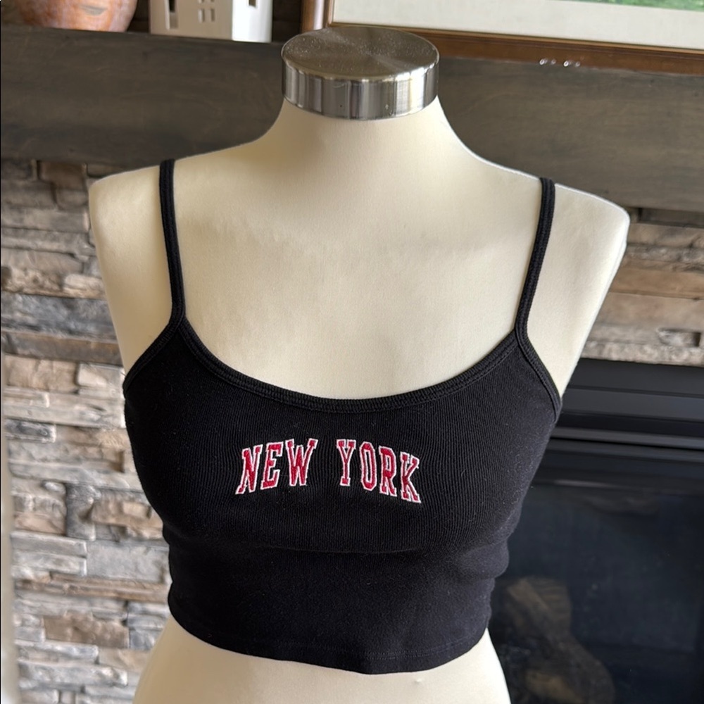 Brandy Melville Black Tank with New York Logo